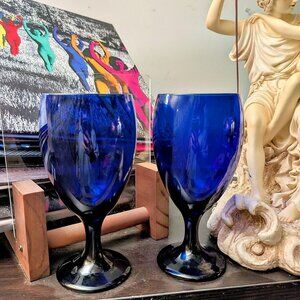 Cobalt blue glass wine glasses #wineglasses